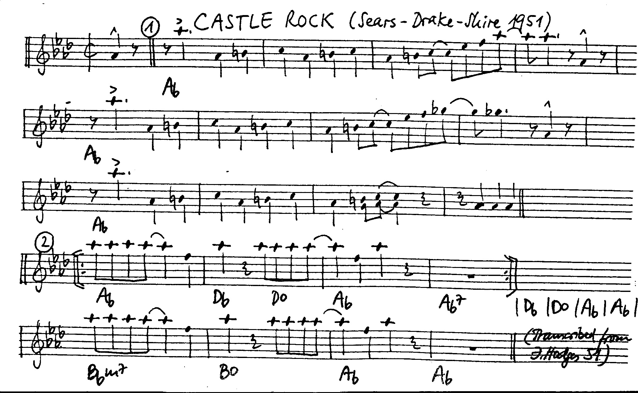 castle rock leadsheet – book us for your next 20s or gatsby event